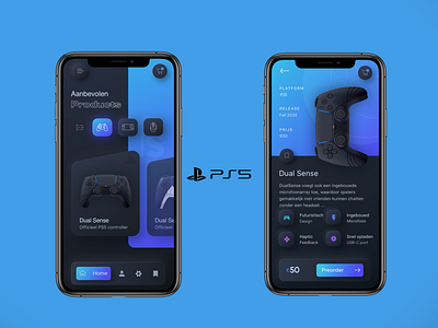 Playstation 5 DualSense App Concept app design icon illustrator vector