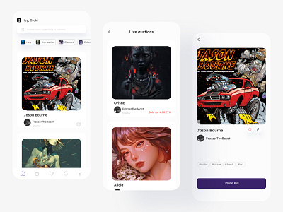NFT Mobile App app design nft ui uiux design