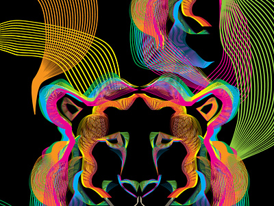 Lined tiger color colour creative design geometric illustration illustrator photoshop portrait portrait illustration