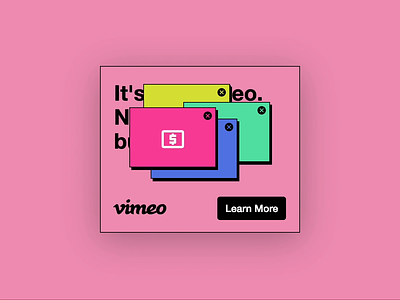 Vimeo advertising animation banner banner ad banner design flat greensock html5 social media vector video vimeo