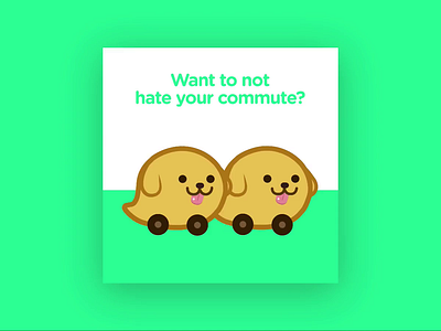 Waze Carpool advertising animation app banner ad car carpool character flat illustration mood moods social media vector waze