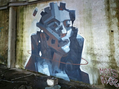 Mural in abandoned factory in Portugal