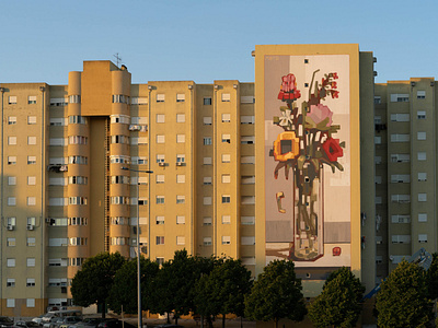 Florescer. Mural in Lisbon 2021 flowers large scale lisboa lisbon mural mural art mural design muralart muralist painting portugal public art still nature street art urban art wall wall art wall painting