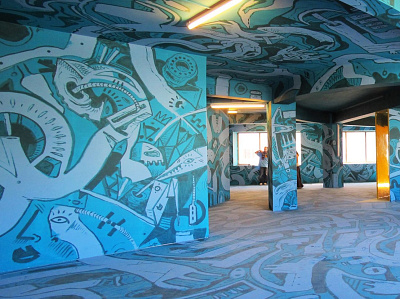 Interior mural, AXA, Porto graffiti graffiti art mural mural art mural design muralart muralist murals painter porto