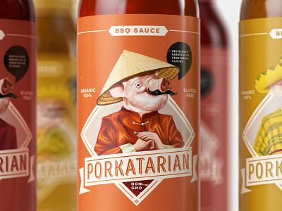 Porkatarian bbq bottle glass pig sauce ukraine vegetarian