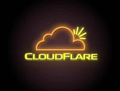 Cloudflare Neon Sign art branding cloudflare design icon illustration illustrator logo neon vector