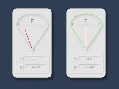 Guitar Tuner Application Design app bass design guitar minimal music neumorphic simple tool tune ui ukulele ux