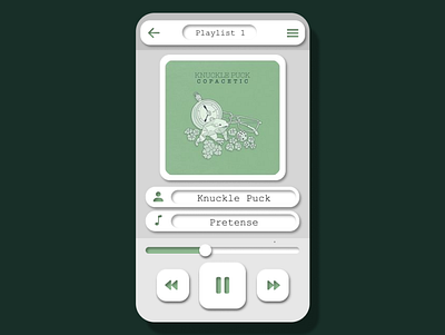 Music Streaming UI Design app band clean design gray listen minimal music music player music player ui play simple song stop stream streaming time ui