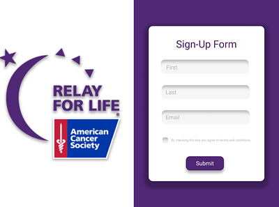 Sign-Up Form Design clean dailyui design email form minimal modal name purple relay signup signupform simple submit ui