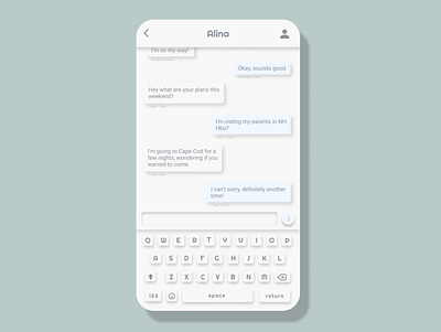 Direct Messaging UI app branding clean dailyui dark ui design direct messaging keyboard light ui message minimal simple typing ui ux