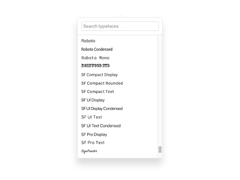 Font Picker design fonts framer prototyping