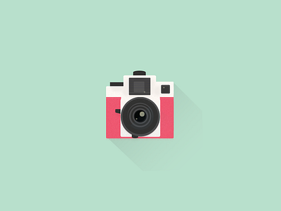 Holga camera design flat icon illustration