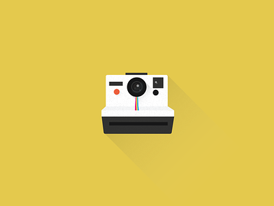 Polaroid camera design flat icon illustration polaroid toy