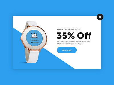 Daily UI #016 - Pop Up challenge clean daily design layout minimal pebble pop product ui up watch
