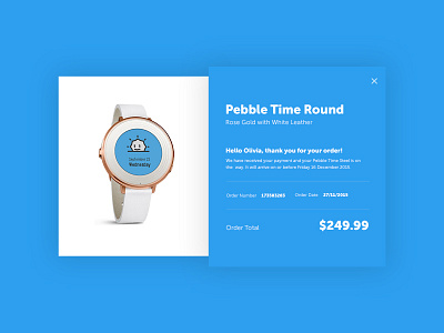 Daily UI #017 - Email Receipt challenge daily design email layout minimal pebble receipt round time ui watch