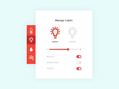 Daily UI #021 - Home Monitoring Dashboard challenge clean daily dashboard element home lights minimal monitor monitoring switch ui