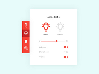 Daily UI #021 - Home Monitoring Dashboard challenge clean daily dashboard element home lights minimal monitor monitoring switch ui