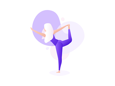 The standing bow colour design girl illustration people pose purple stretch vector woman yoga