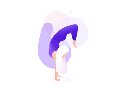 The Scorpian colour design girl illustration people pose purple stretch vector woman yoga