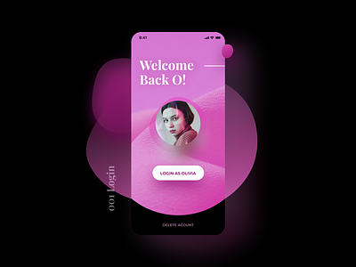 ✨Daily Design ✨ 001 Login blob card challenge clean colourful daily design futuristic gradient layout modern pink playfair display playful rounded simple soft trendy ui vector