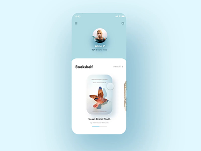 ✨Daily Design ✨ 006 Book App Profile Page animation app book book app challenge clean colours daily design framer framerx layout minimal mobile profile prototype prototype animation simple trendy ui