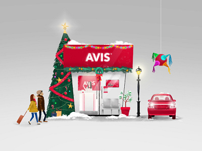 2018 Avis México Christmas design illustration