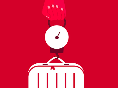 Weighing luggage service design illustration