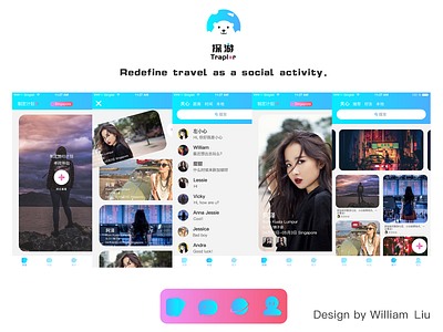 Redefine travel app branding design icon logo ui ux