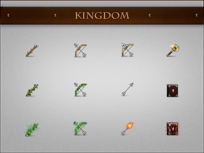 Kingdom 3 bow icons kingdom nature pixel spellbook wand