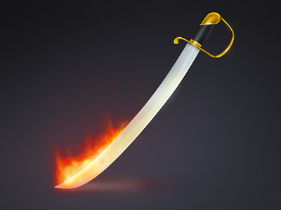 Sabre fire icon sword
