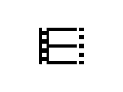 E Film Logo creative film strip idea letter logo simple logo unique logo