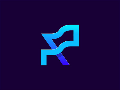 Letter R Flag Logo Design