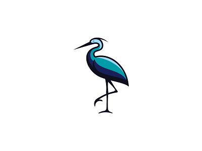 Memorable Heron Logo Design stork