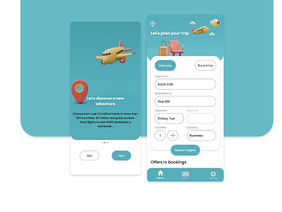 UI for a Flight Ticket Booking App