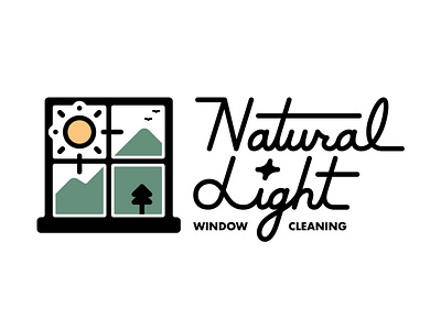 Natural Light Logo cleaning colorful eco friendly futura graphic illustration illustrator logo logotype minimalist monoline mountain nature nintendo playful retro script seattle simple typography