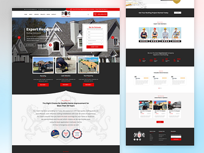 Roofing company landing page roofing web design