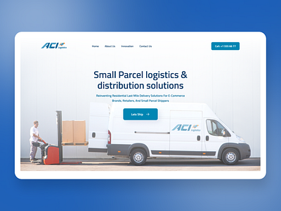 Design for logistics company clean illustration landing page logistics web design white space