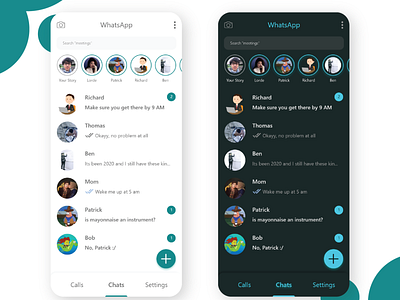 Mobile App - Whatsapp Redesign clean design minimal redesign ui uiux ux whatsapp