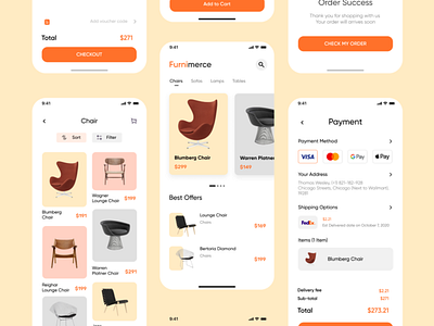 Furnimerce - Furniture Commerce App app cleanui design figma furniture minimal typography ui ux uidesign uiux ux