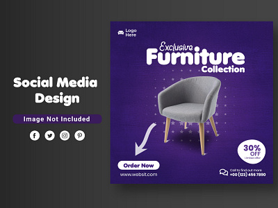 Furniture sale social media Instagram post  design template PSD