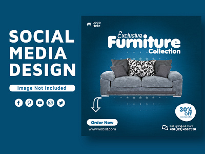 Furniture sale social media Instagram post design template PSD l media