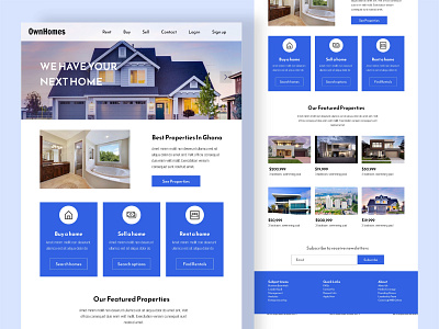 Real Estate Website UI Design