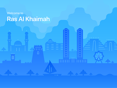 Ras Al Khaimah City city cityscape flat illustration illustration art modern modern illustration