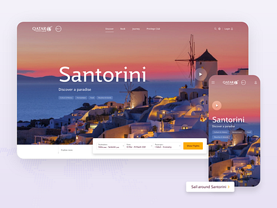 Travel Landing Page airways city flights greece hotels landing page landing page ui responsive santorini sunset travel travel agency traveling vacation