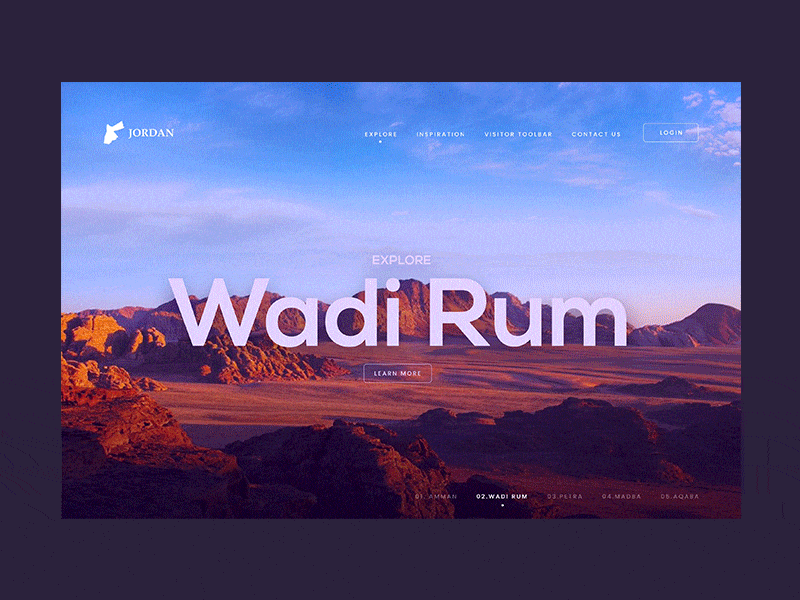 Visit Jordan - Wadi Rum amman animation gif jordan landing page middle east scroll valley wadi rum