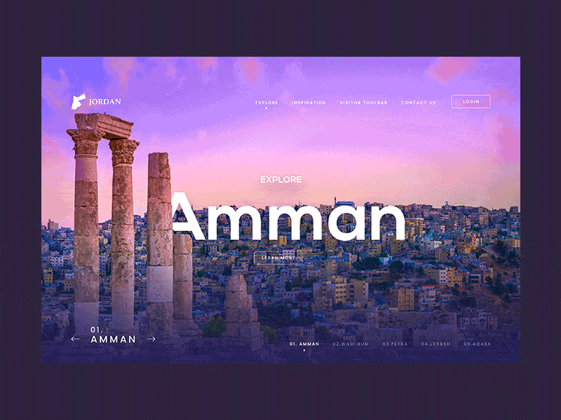 Visit Jordan - Amman amman concept jordan landing page parallax parallax scrolling travel visit jordan web design website