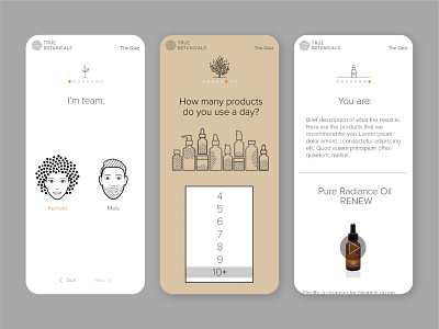 True Botanicals Quiz branding branding agency gamify illustration interactive interactive design interactive quiz luxury mobile mobile quiz mobile website organic quiz skincare ui ui design user interface uxui website website design