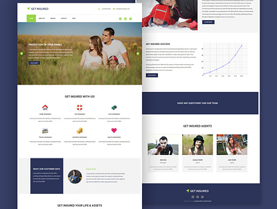 TemplateToaster Website Builder | Get Insured HTML Template business business template html html template insurance insurance company templatetoaster web development webdesign website builder wordpress