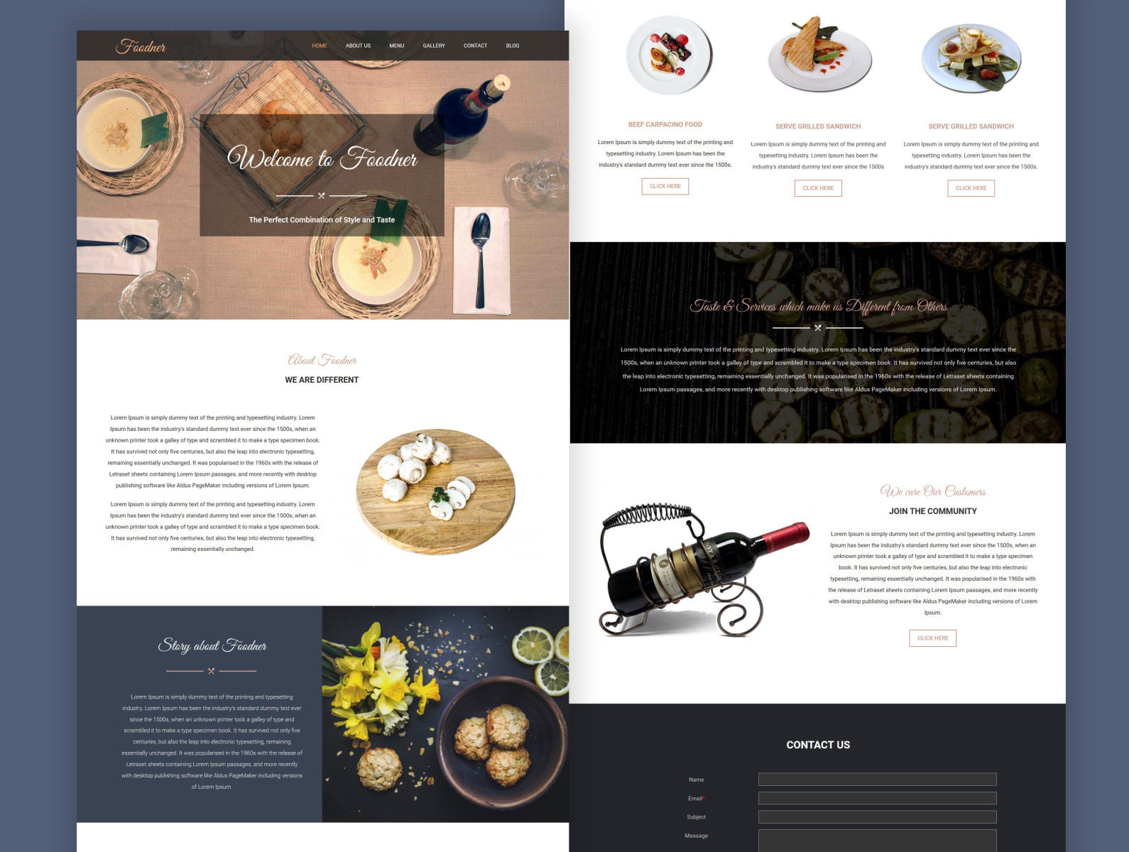 TemplateToaster site Builder Foodner WP Theme by TemplateToaster