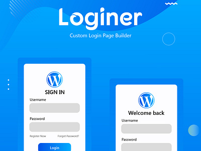 Loginer Custom Login Page Builder WordPress Plugin custom login page login login design login form login page login page builder login page design wordpress wordpress plugin